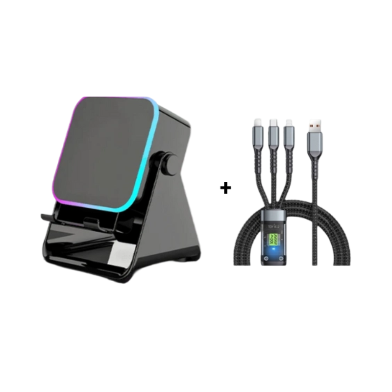 💎 50 % DE RÉDUCTION SUR LE SUPPORT D'ENCEINTE SANS FIL 5-EN-1 ! 💎 Audio par induction, support pour téléphone et éclairage d'ambiance