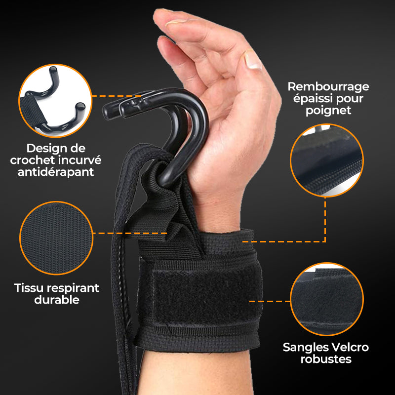 💎 50% DE RÉDUCTION ! 💎 Sangles de Poignet Robustes à Crochets pour Haltérophilie – Prise Ultrasécurisée, Confort Maximal & Support Musculaire Intensif