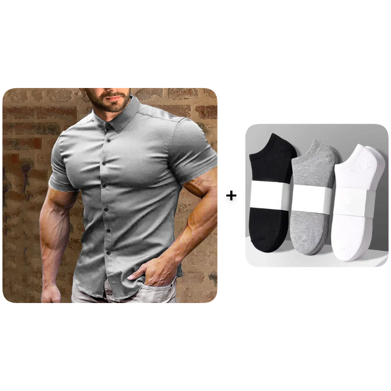 👔 50% DE RÉDUCTION ✨ Chemise homme infroissable & sans repassage – Tissu technique respirant, confort optimal – Style polyvalent pour le bureau & le quotidien – toujours impeccable sans effort ⚡