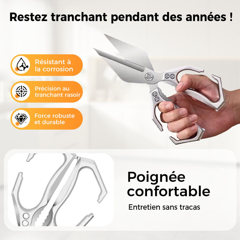 🔥50% de réduction ! Ciseaux de cuisine multifonctionnels et résistants – Acier inoxydable, démontables, anti-adhérents & parfaits pour viande, herbes, crustacés et plus ! 🦐🔪