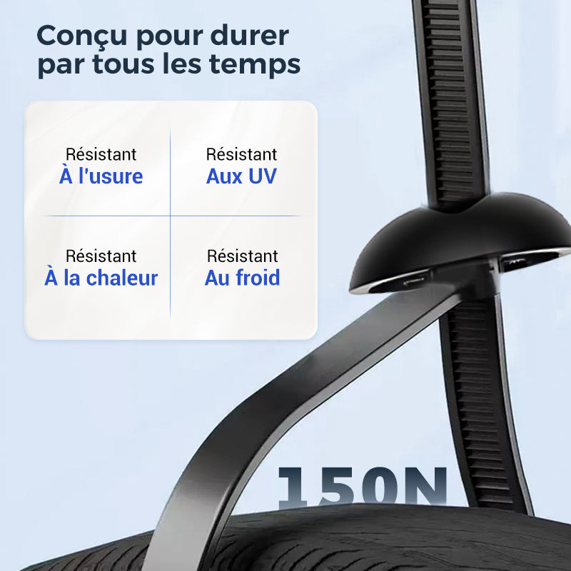 🧷 50% DE RÉDUCTION ! ✨ Boucle de Cravate Câble Universelle - Fixation Solide et Discrète pour Câbles de Bureau/Maison, Lot de 5 📏📦