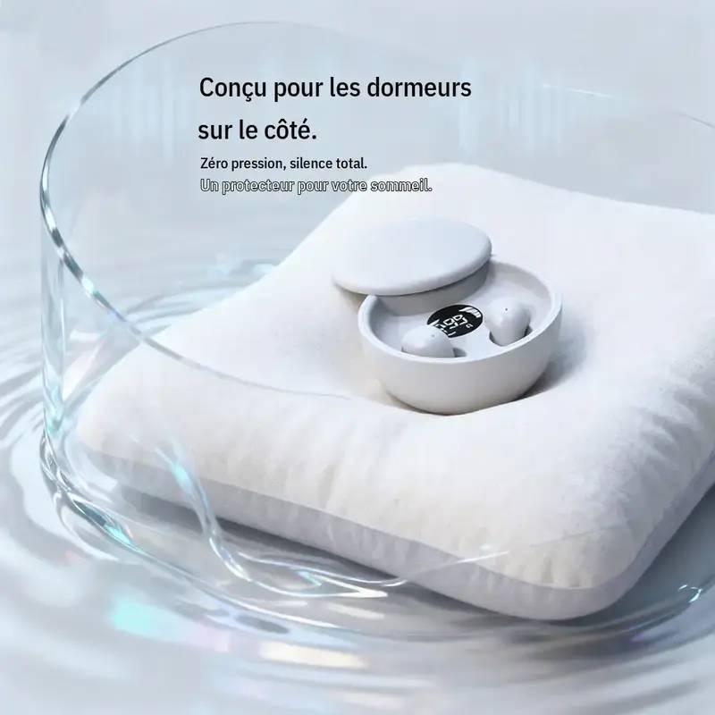 🔥🌙 Écouteurs Bluetooth ultra-compacts pour dormir – Confortables même en position latérale, parfaits pour écouter méditations, podcasts ou bruits blancs, et glisser vers le sommeil en douceur 😴✨