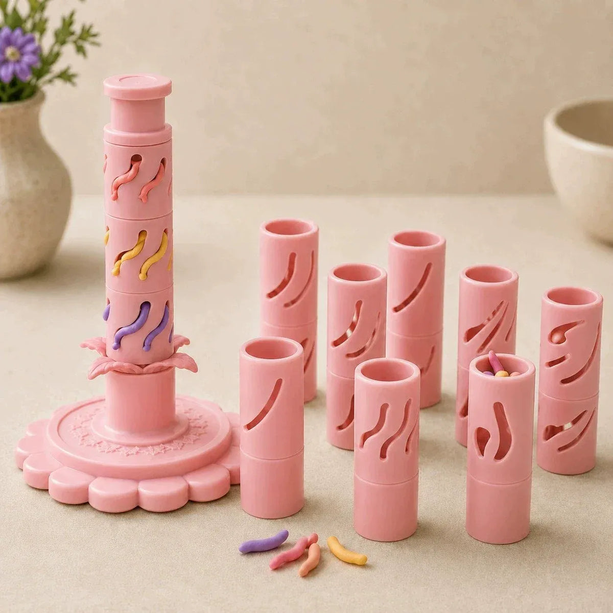 🔥‑50% Réduction ! Kit création fleurs pâte à modeler 🌸 Pour débutants, outil 3D réutilisable, 24 couleurs incluses ✨