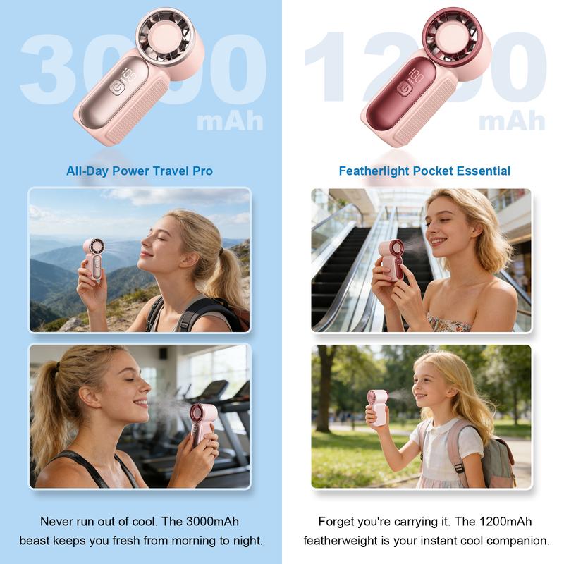 🌀💨 PROMO FLASH 50% ! Mini Ventilateur Portable Turbo LED 6 Vitesses – 3000mAh, USB-C, 107g, Affichage, Parfait pour Voyage, Maquillage & Quotidien ✨