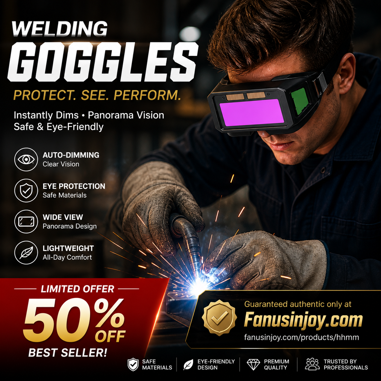 🏭Direct usine : 50 % de réduction ! 👀Outils professionnels pour plus de sécurité et de confort 🔥Nouvelles lunettes de protection pour soudage à chaud 2026