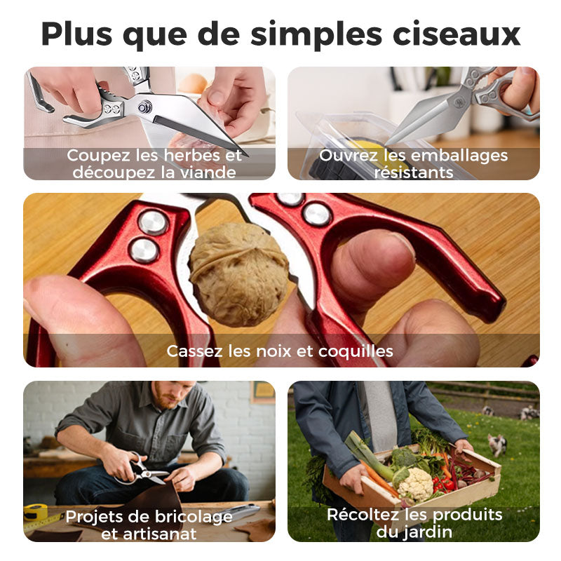 🔥50% de réduction ! Ciseaux de cuisine multifonctionnels et résistants – Acier inoxydable, démontables, anti-adhérents & parfaits pour viande, herbes, crustacés et plus ! 🦐🔪