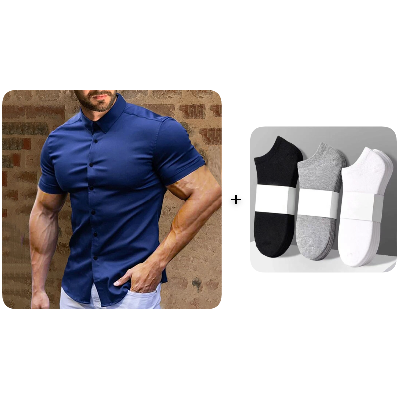 👔 50% DE RÉDUCTION ✨ Chemise homme infroissable & sans repassage – Tissu technique respirant, confort optimal – Style polyvalent pour le bureau & le quotidien – toujours impeccable sans effort ⚡