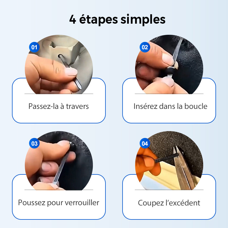 🧷 50% DE RÉDUCTION ! ✨ Boucle de Cravate Câble Universelle - Fixation Solide et Discrète pour Câbles de Bureau/Maison, Lot de 5 📏📦