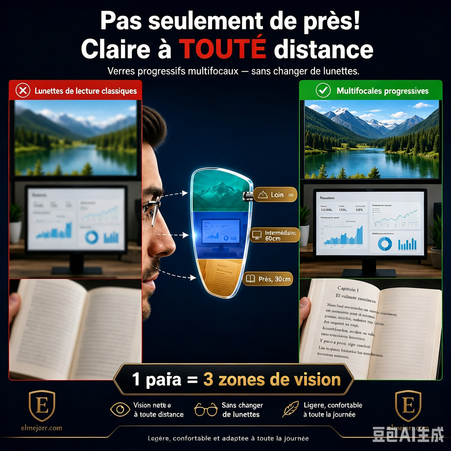 🔥Nouvelles lunettes de lecture à double usage avec filtre anti-lumière bleue en saphir haute dureté✨