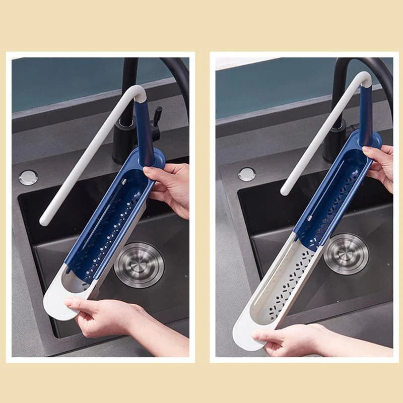🍽️🧽 PROMO LIMITÉE 50% ! Égouttoir Évier Télescopique Portable – Longueur Réglable 32-45cm, Multifonction, Polypropylène, pour Vaisselle, Éponges & Ustensiles ✨