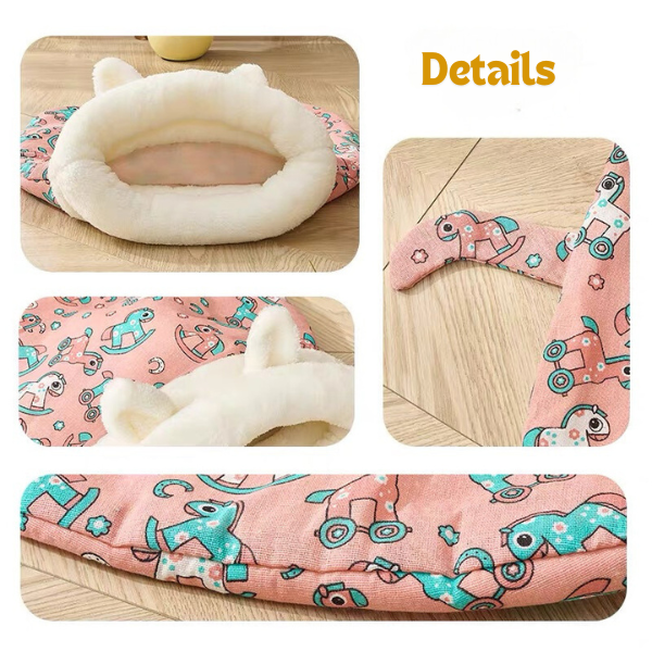 📢 50% de Réduction – Nid Douillet pour Chat et Chien en Peluche Ultra-Douce, Panier Semi-Fermé Chaleur 360° Lavable en Machine