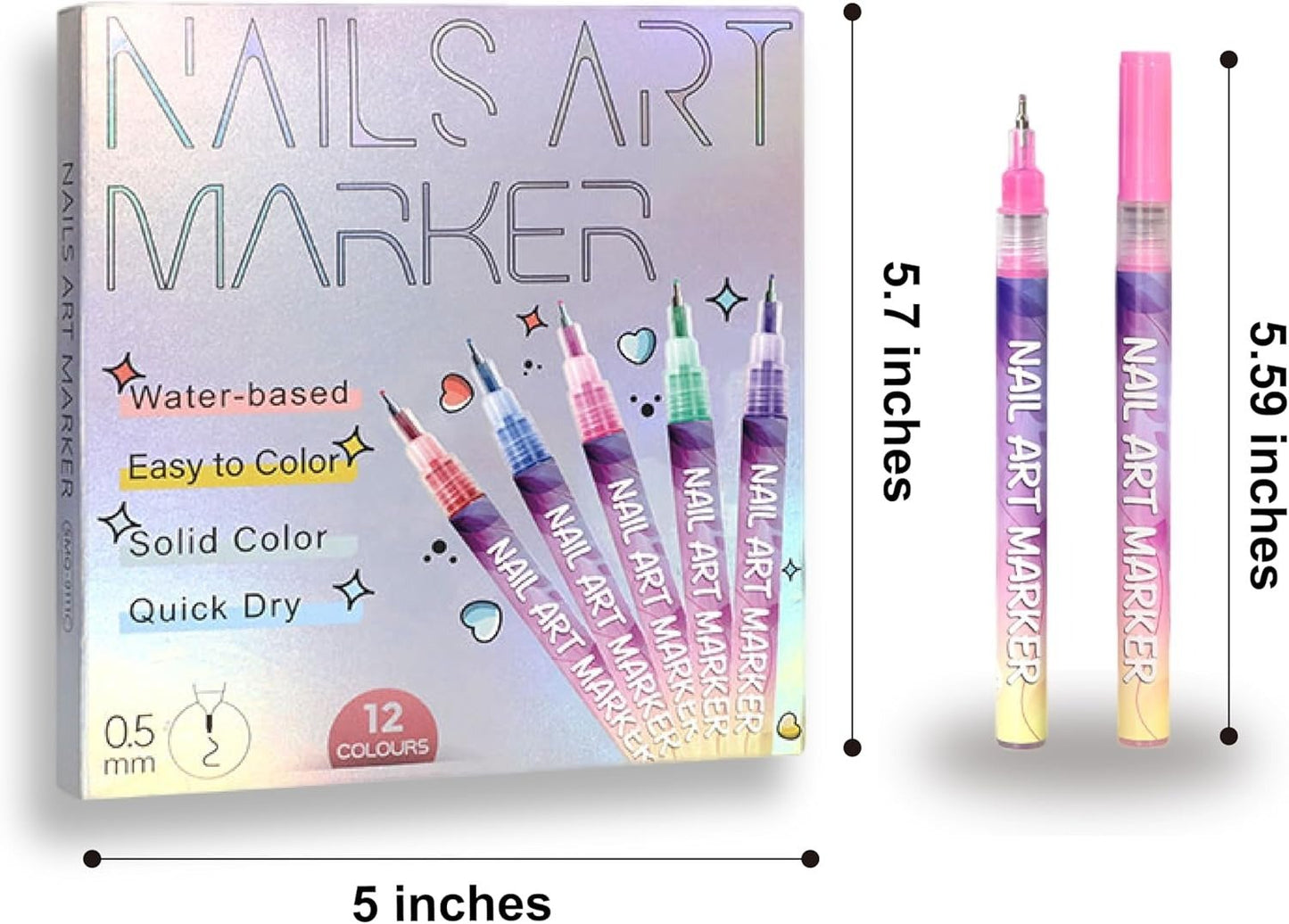 🎨50% DE RÉDUCTION!⏳Coffret de 12 Stylos pour Nail Art✨
