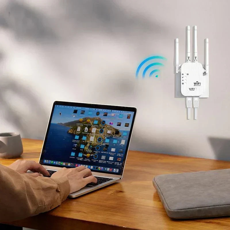 🔥 Extenseur WiFi 2025,1200Mbps Booster de signal à double bande (5GHz/2.4GHz), couvre 10 000 pieds carrés et 50 appareils, répéteur avec port Ethernet pour la maison
