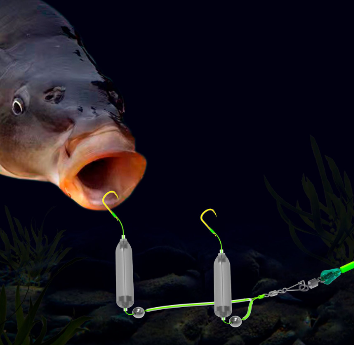 🎣⚡ Montage de fond inversé à double hameçon ! La version améliorée augmente le taux de ferrage de 50 % – dites adieu aux accrocs ! 🎣