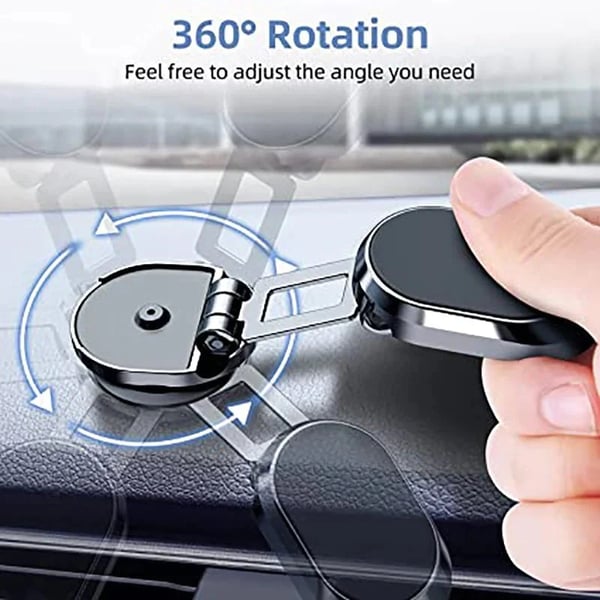 📱🧲 -60% ! 🚗Support Magnétique Voiture Pliable – Rotation 360°, 6 Aimants N52 & Bras Repliable pour Téléphones 4–7″