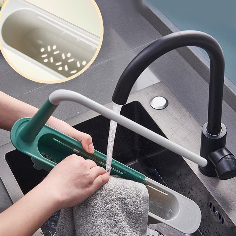 🍽️🧽 PROMO LIMITÉE 50% ! Égouttoir Évier Télescopique Portable – Longueur Réglable 32-45cm, Multifonction, Polypropylène, pour Vaisselle, Éponges & Ustensiles ✨