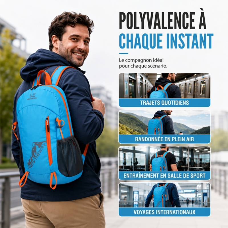 Sac à dos de camping pliable et étanche