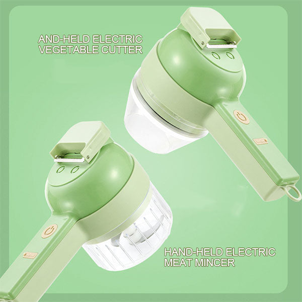 🔪 50% DE RÉDUCTION! ⚡ L'As du Cuisine Tout-en-Un – Hachoir, Éplucheur & Brosse 4-en-1 Sans Fil – Multifonction, Rapide & Indispensable 🍲