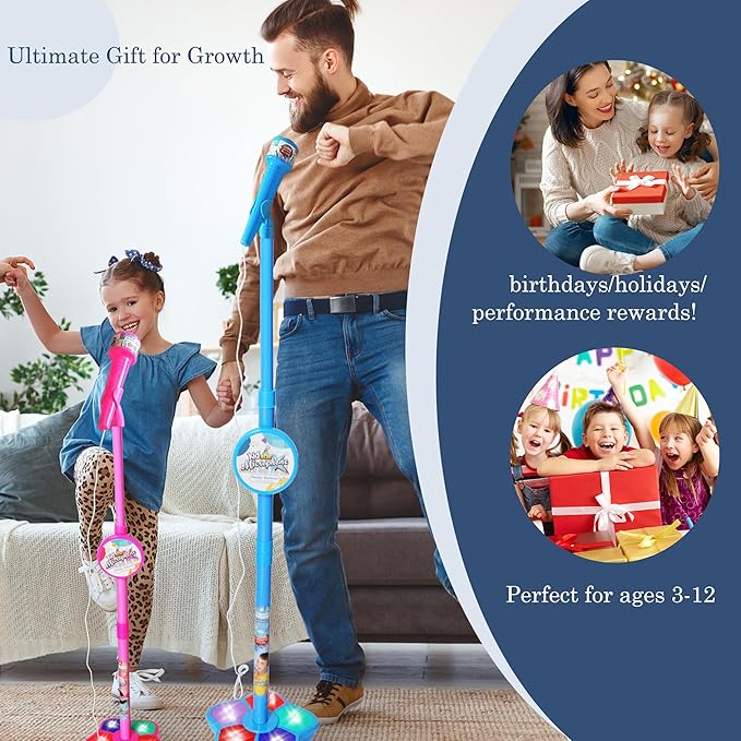 Microphone de karaoké pour enfants avec lumière