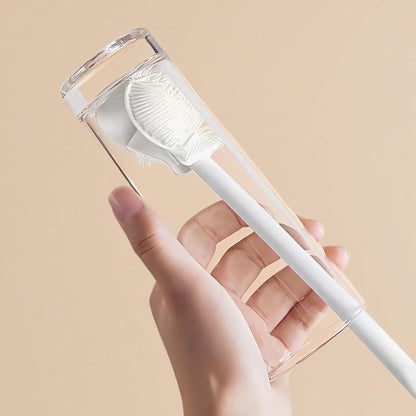 Brosse de nettoyage en silicone à 360° avec long manche – Nettoyeur de biberons à poils souples pour biberons, gourdes, bouteilles isothermes, couvercles, théières, bols et récipients étroits. Offre spéciale : 1 acheté, 1 offert.