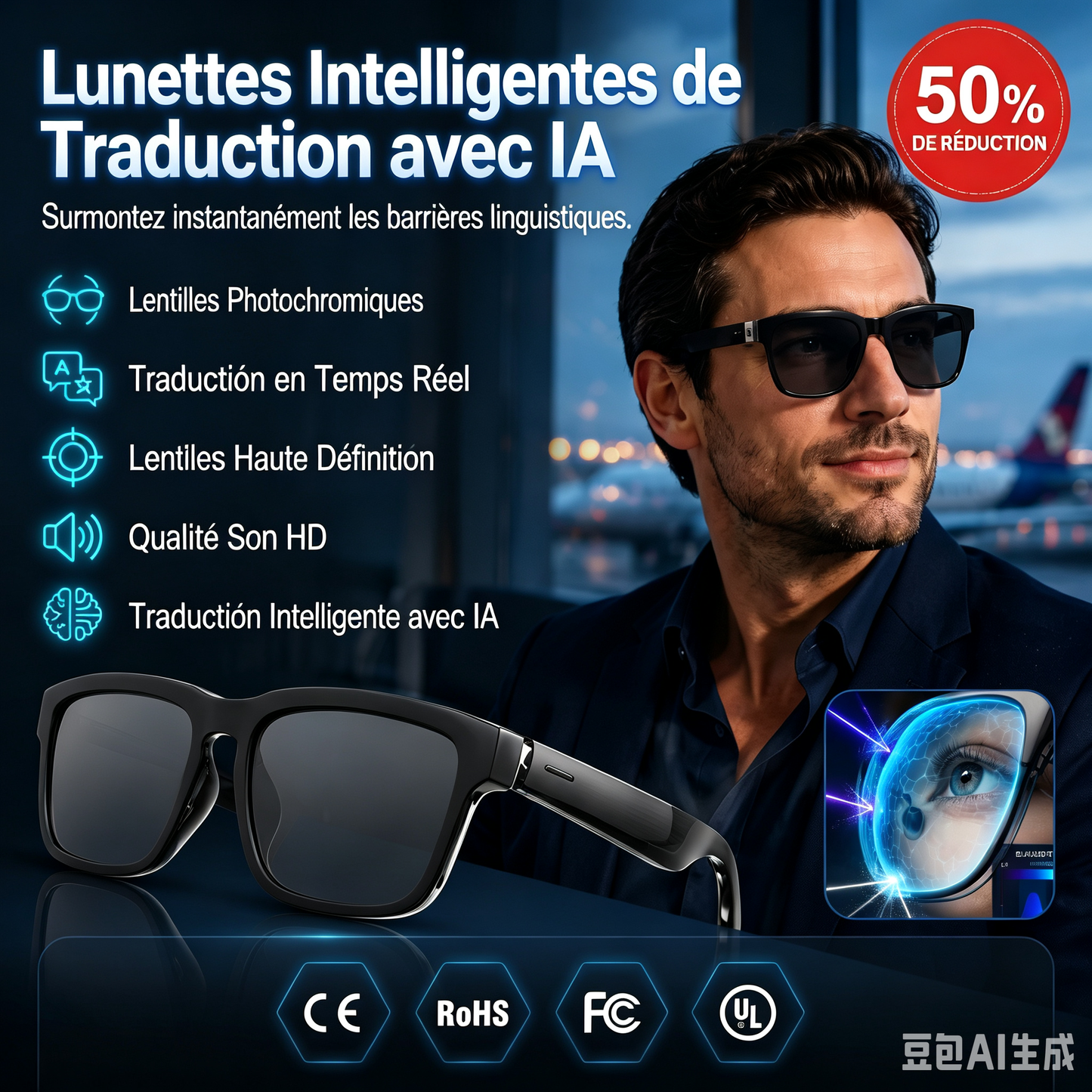 🥳 2026 : Disponible dès maintenant ! 🥳💞 Plus de 50 000 unités vendues ! 👓✨ 50 % de réduction ! Lunettes intelligentes IA : votre assistant personnel IA pour vos voyages et votre quotidien ! 🗣️🌍