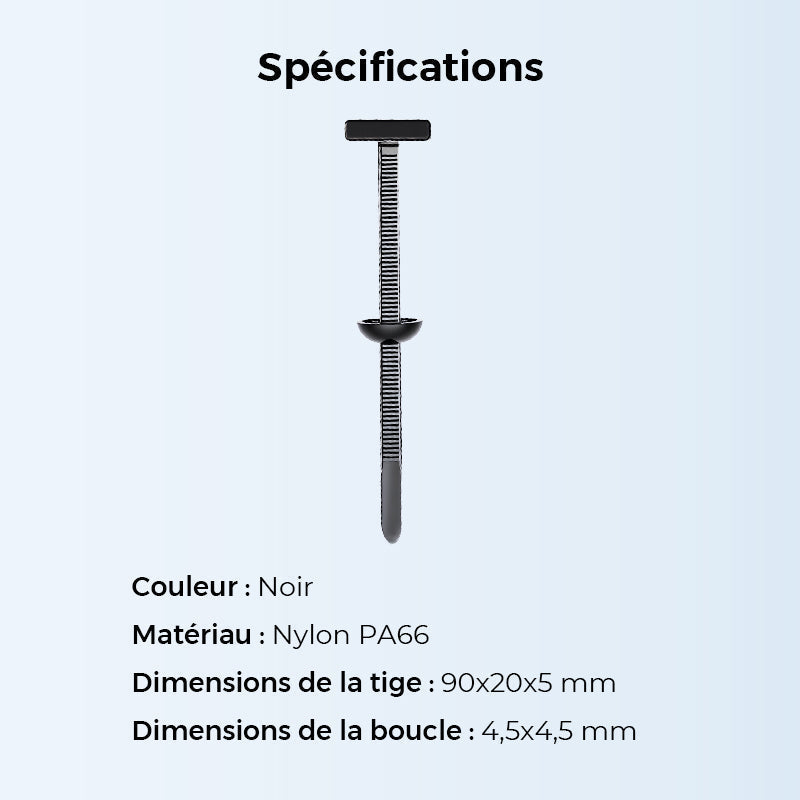 🧷 50% DE RÉDUCTION ! ✨ Boucle de Cravate Câble Universelle - Fixation Solide et Discrète pour Câbles de Bureau/Maison, Lot de 5 📏📦