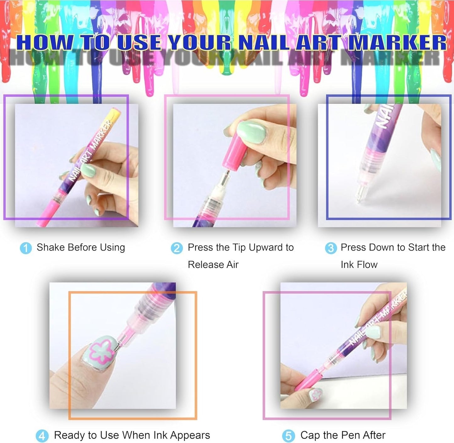 🎨50% DE RÉDUCTION!⏳Coffret de 12 Stylos pour Nail Art✨