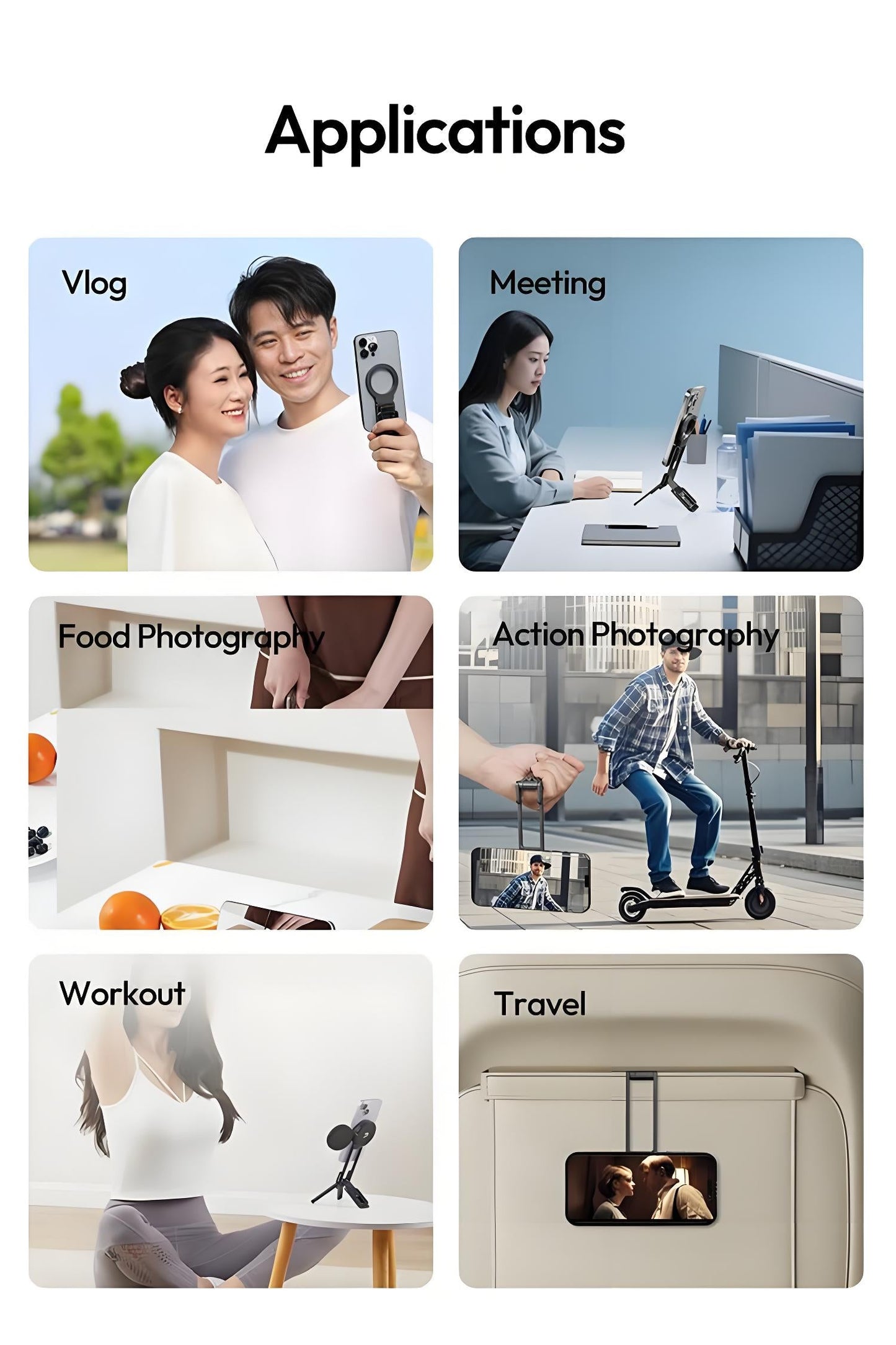 📱 50% DE RÉDUCTION ! 🔋 Trépied Magnétique iPhone - Fixation Puissante pour Voiture/Équipement, Compatible Photos & Vidéos 🧲🎥