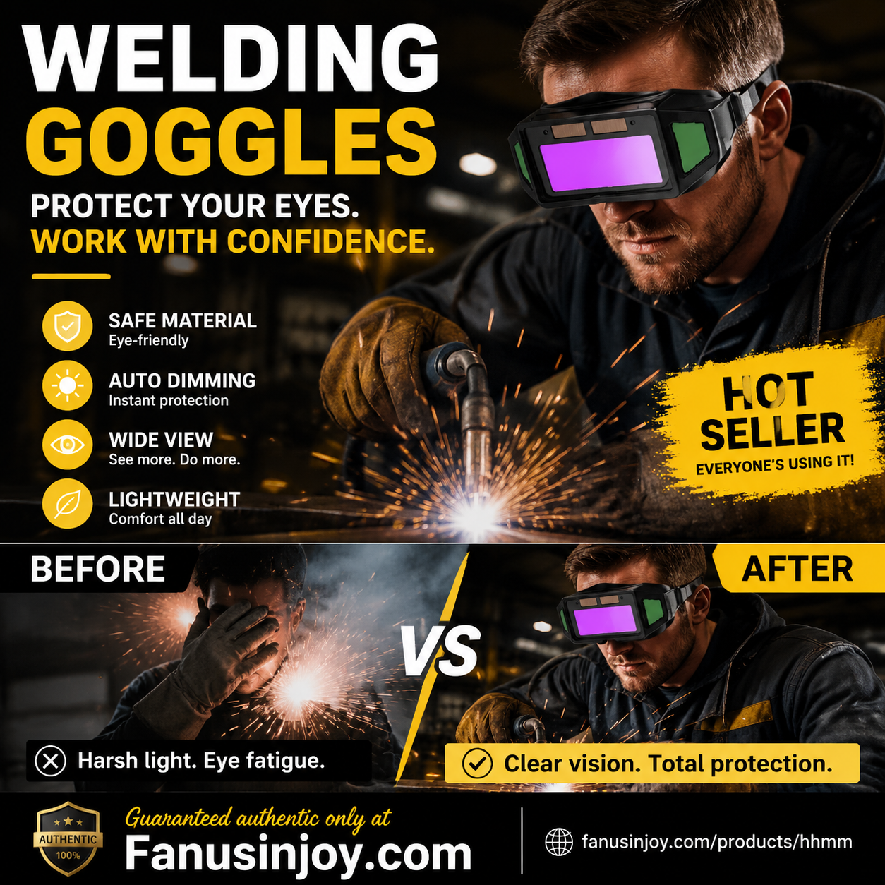 🏭Direct usine : 50 % de réduction ! 👀Outils professionnels pour plus de sécurité et de confort 🔥Nouvelles lunettes de protection pour soudage à chaud 2026