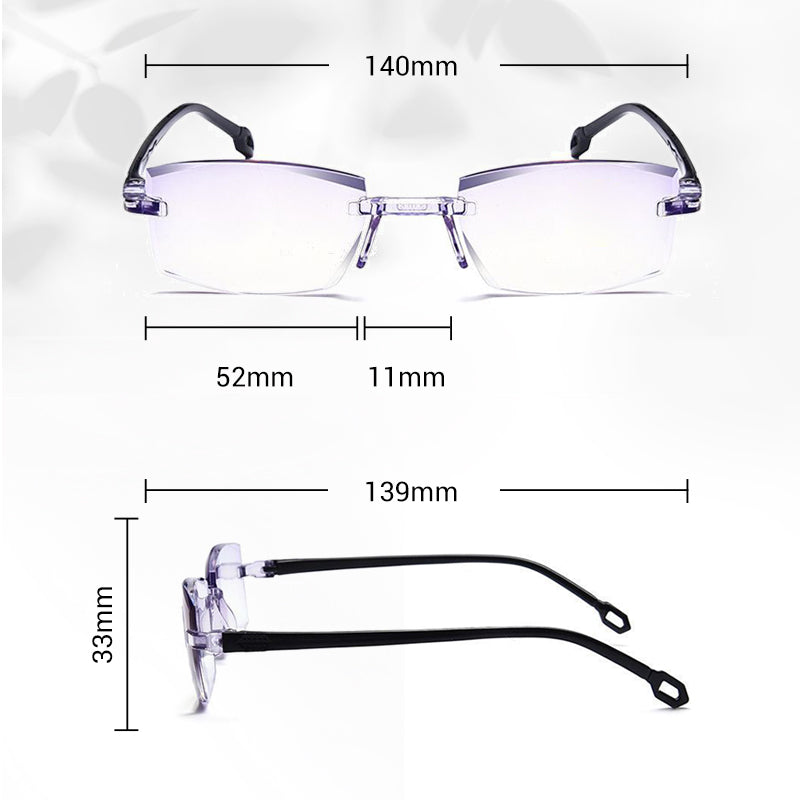 ⏰Lunettes de lecture sans monture ultra-légères à coupe diamant