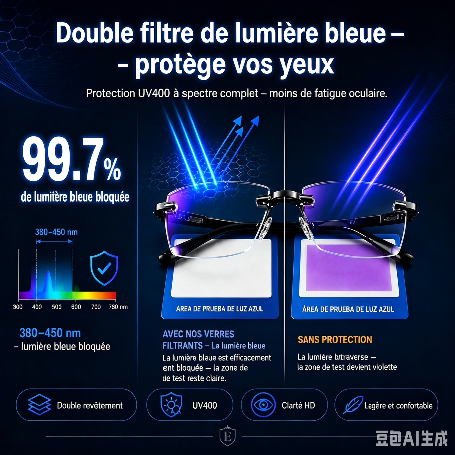 🔥Nouvelles lunettes de lecture à double usage avec filtre anti-lumière bleue en saphir haute dureté✨