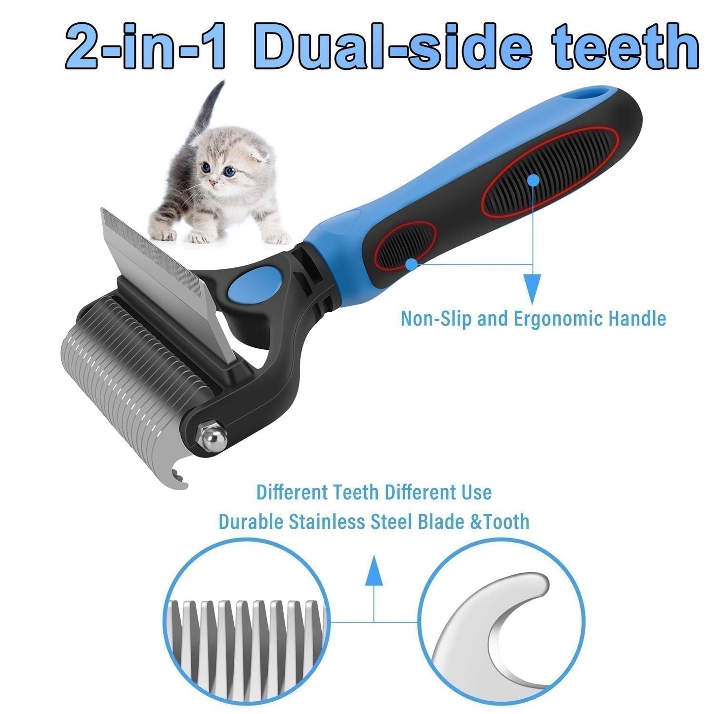 🐾 PROMO LIMITÉE 50% DE RÉDUCTION ! ✨ Brosse Démêlante pour Chats et Chiens – Professionnel, Double Face ✨