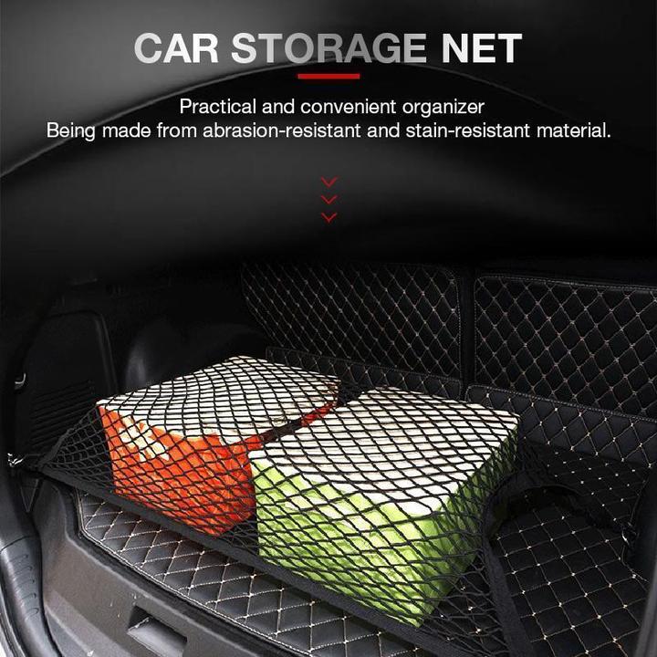 Sac de Coffre Universel en Filet Élastique – Tissu Oxford + Maille – 3 Couches – Petite/Grande Taille – Pour Rangement Voiture et Sécurité Enfants 🛡️