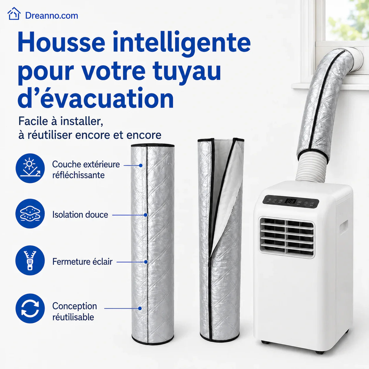 🔥Gaine isolante pour tuyaux de climatisation, une gaine de protection réutilisable pour les tuyaux dans le système HVAC des véhicules.