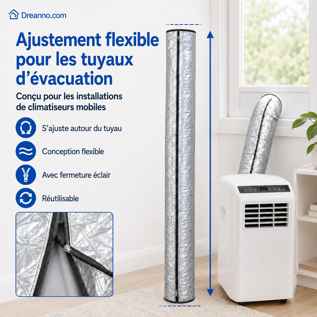 🔥Gaine isolante pour tuyaux de climatisation, une gaine de protection réutilisable pour les tuyaux dans le système HVAC des véhicules.