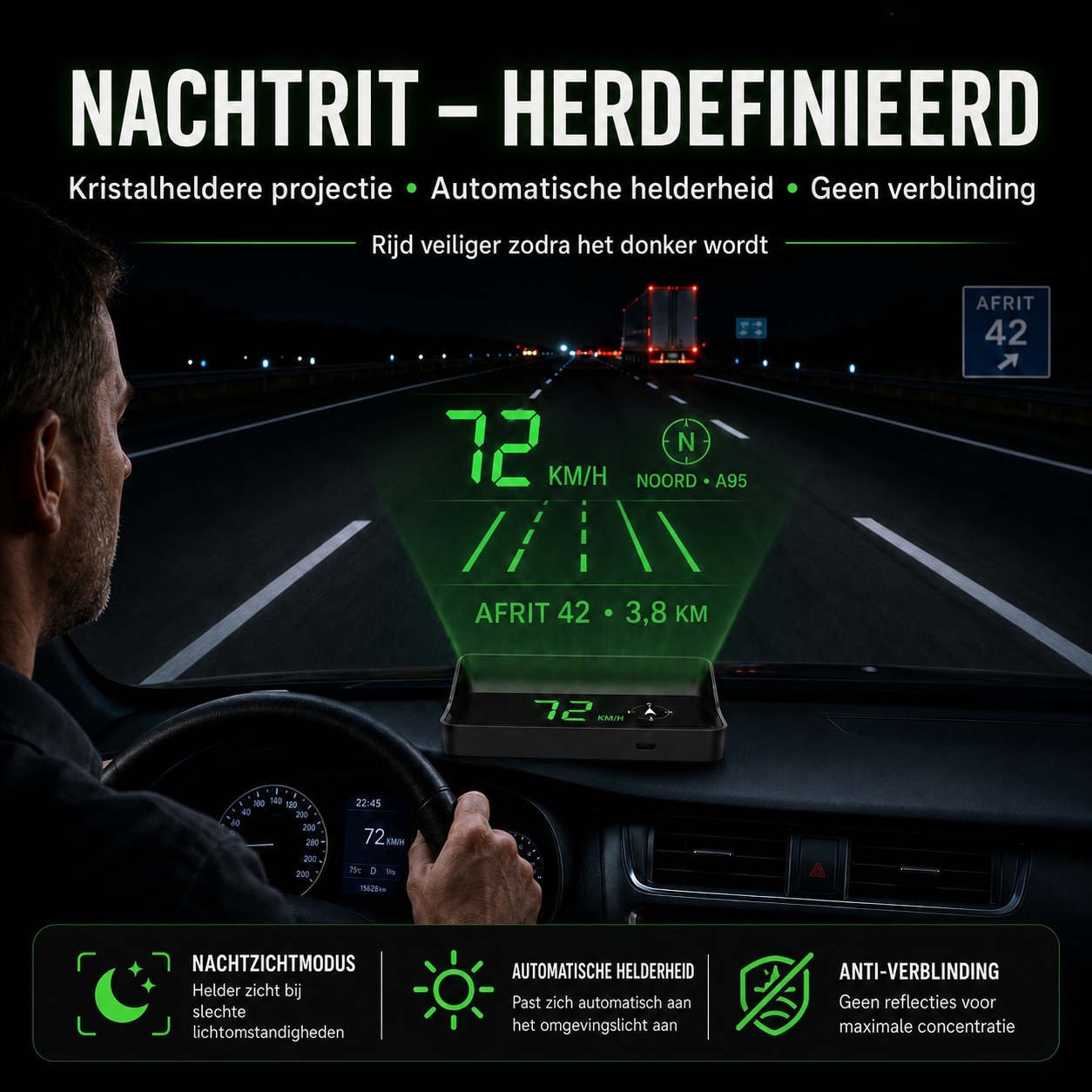 🚗🛰️ Affichage tête haute (HUD) et compteur de vitesse GPS numérique pour voiture – gardez les yeux sur la route, évitez les amendes. 50 % de réduction !