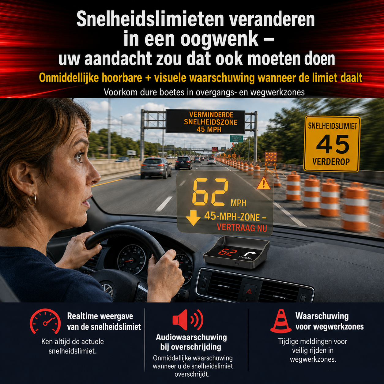 🚗🛰️ Affichage tête haute (HUD) et compteur de vitesse GPS numérique pour voiture – gardez les yeux sur la route, évitez les amendes. 50 % de réduction !