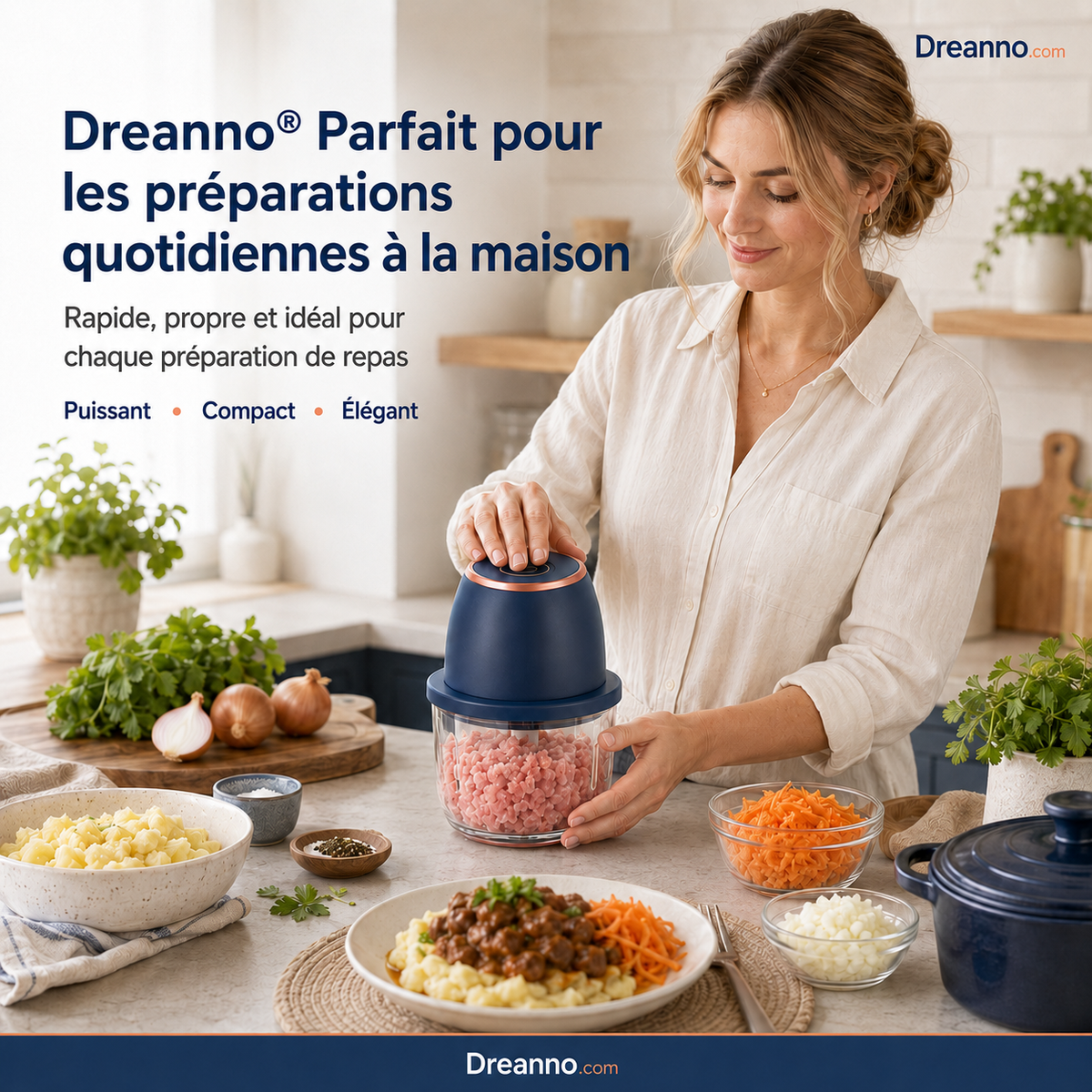 🎉 2026 Soldes — Plus de 51 400 Vendu!🧄 Hachoir et Broyeur à Ail Électrique Sans Fil – Multifonctionnel & Portable