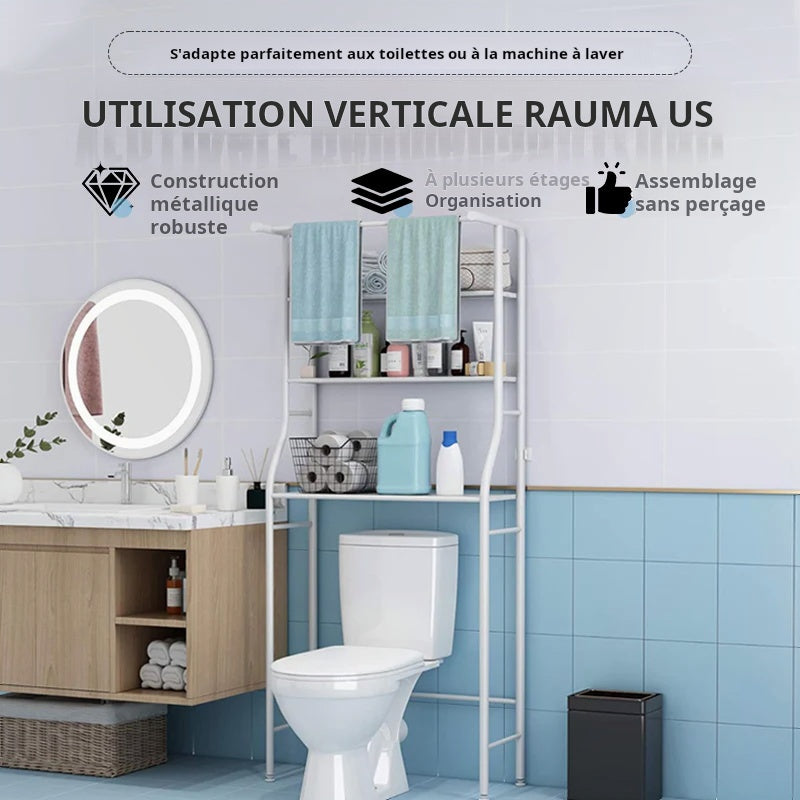 🚽 50% DE RÉDUCTION! 🛁 Étagère de Rangement 3 Niveaux pour Toilettes – Économiseur d‘Espace, Installation Facile & Support Jusqu‘à 20kg 📦