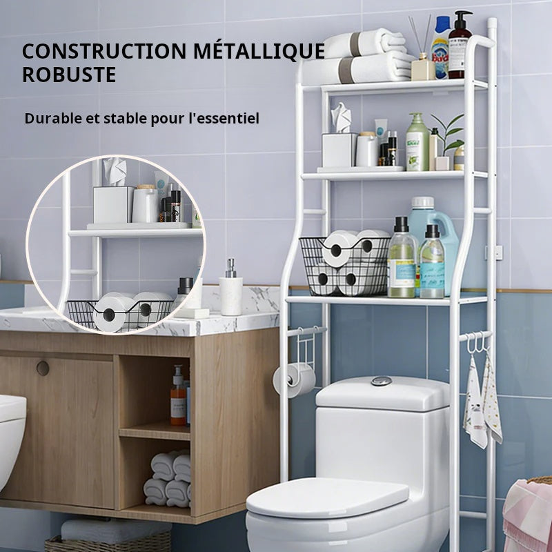 🚽 50% DE RÉDUCTION! 🛁 Étagère de Rangement 3 Niveaux pour Toilettes – Économiseur d‘Espace, Installation Facile & Support Jusqu‘à 20kg 📦