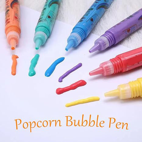🎨✨ PROMO FLASH : 50% DE RÉDUCTION ! Stylos Magiques Popcorn 3D – Encre Thermique Gonflante, 6 Couleurs Vives, DIY Créatif pour Dessins en Relief Spectaculaires ✨