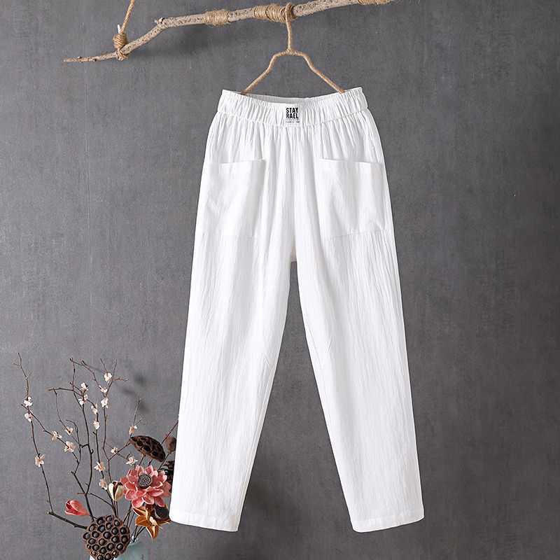 👖🌸 PROMO -50% ! Pantalon Ample Femme Léger et Fluide – Taille Haute Élastique, 75% Coton, 6 Couleurs (M-4XL)