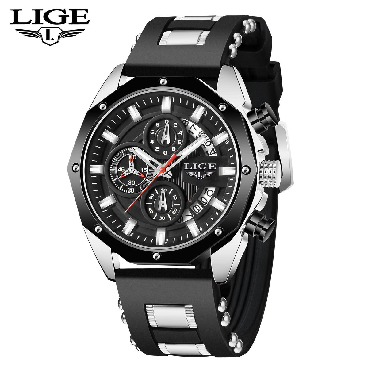 ⌚⚡ Montre sport homme LIGE – Quartz, chronographe, étanche, un garde-temps fiable et stylé pour le sport, l’outdoor et le quotidien, à porter en toutes circonstances 🏔️💧
