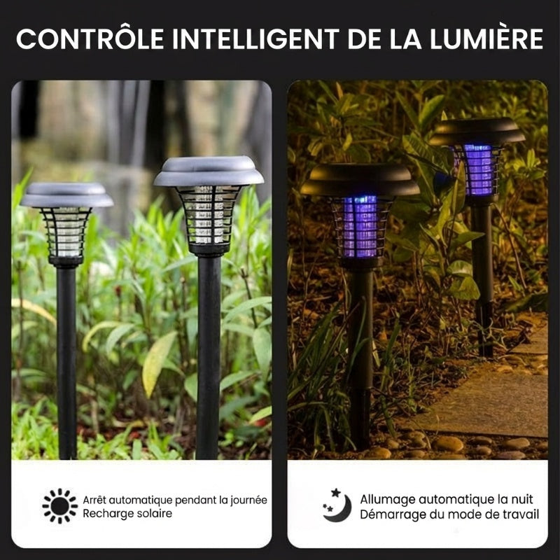Lampe solaire anti-moustiques sur piquet