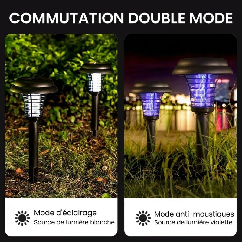 Lampe solaire anti-moustiques sur piquet