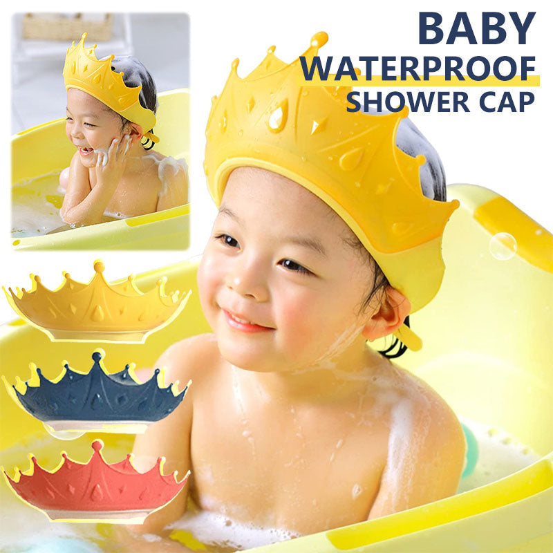 🔥 -50% ! 🛁 Bonnet de Douche Imperméable pour Bébé – PP + TPE – 15×13 cm – Ajustable – Couronne Dessin Animé – Jaune/Bleu/Rouge – Anti-Eau Yeux et Oreilles 👶
