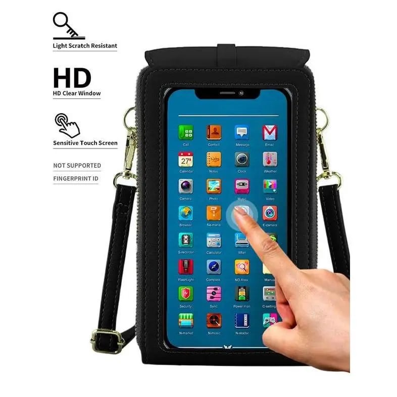 👜📱Sac bandoulière élégant pour téléphone portable pour femme avec fenêtre tactile