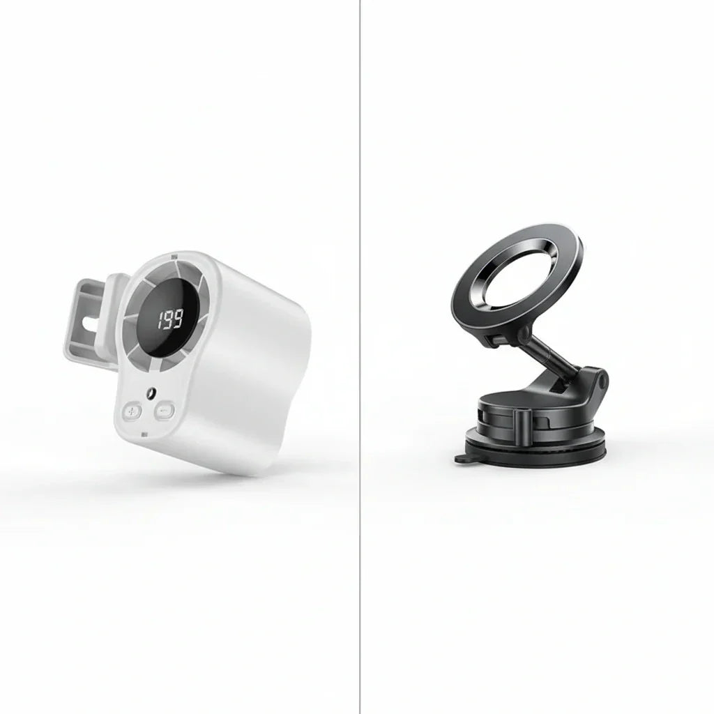 🌀🌬️ PROMO FLASH 50% ! Ventilateur Personnel USB Mains Libres – Fixation Grille Aération Voiture ou Bureau, Écran LED, Silencieux (<36dB), Batterie 2000/4000mAh, 3 Couleurs 🚗