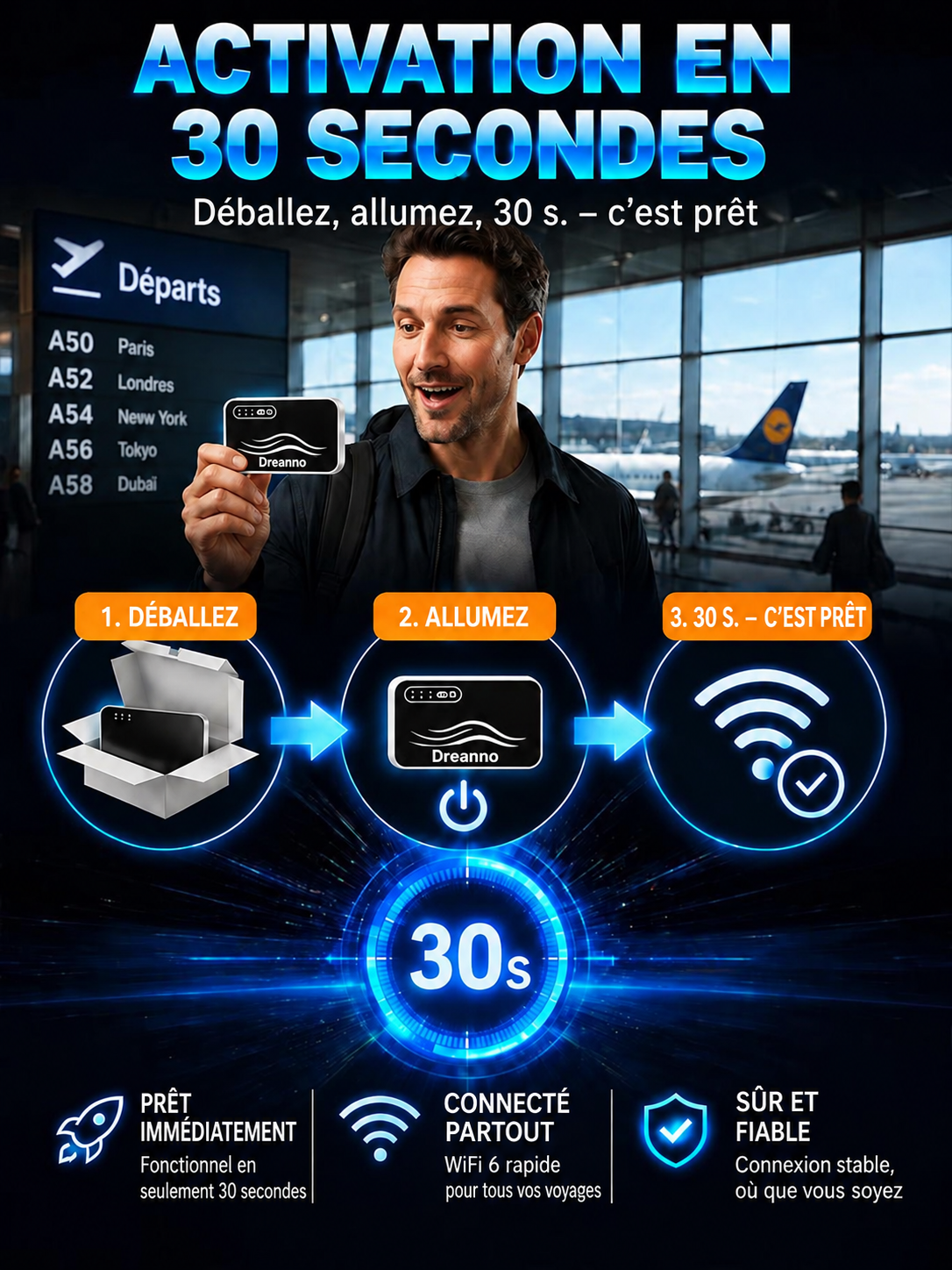Wi-Fi portable international, sans visa, accès à Internet partout