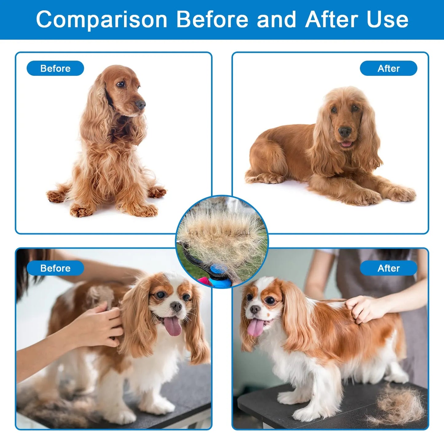 🐾 PROMO LIMITÉE 50% DE RÉDUCTION ! ✨ Brosse Démêlante pour Chats et Chiens – Professionnel, Double Face ✨